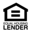A black and white image of an equal housing lender logo.